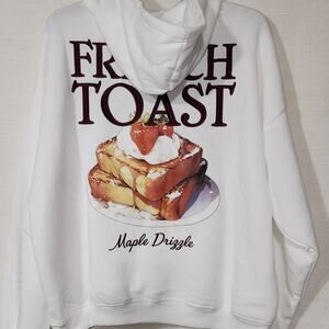French toast women's white hoodie size Large